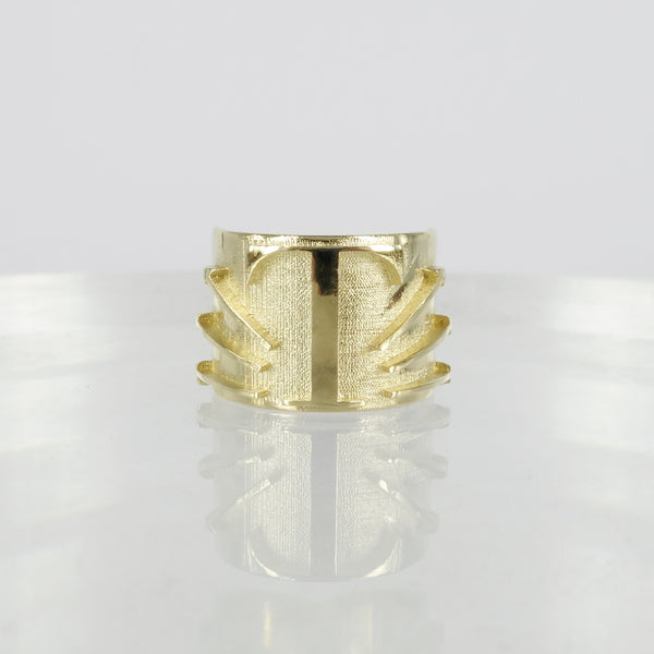 SOLID GOLD INITIAL T SIGNET RING