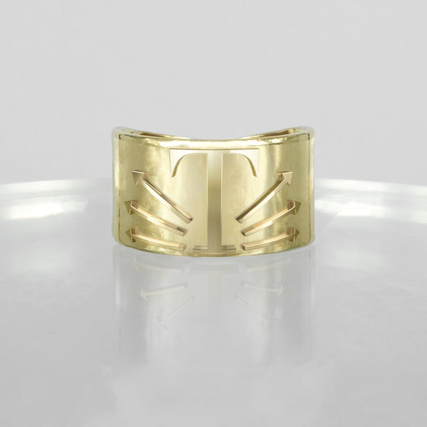 SOLID GOLD INITIAL T SIGNET RING
