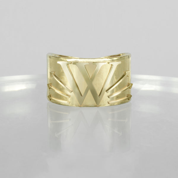 SOLID GOLD INITIAL W SIGNET RING