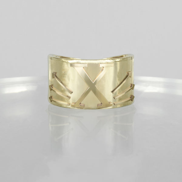 SOLID GOLD INITIAL X SIGNET RING