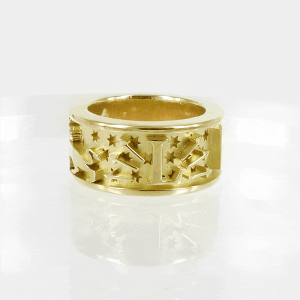 BESPOKE SOLID GOLD CHANT RING - LEO