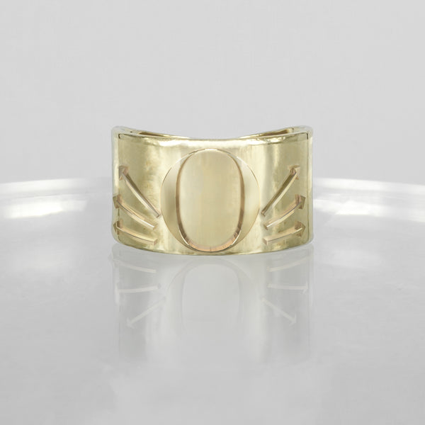 SOLID GOLD INITIAL O SIGNET RING
