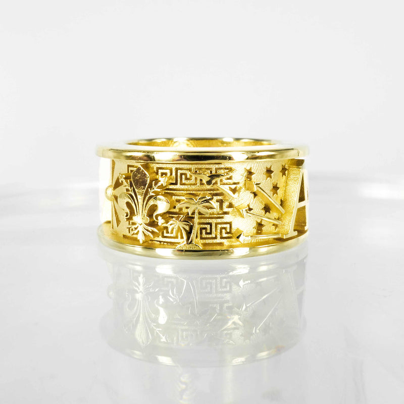 BESPOKE SOLID GOLD CHANT RING - AIDAN