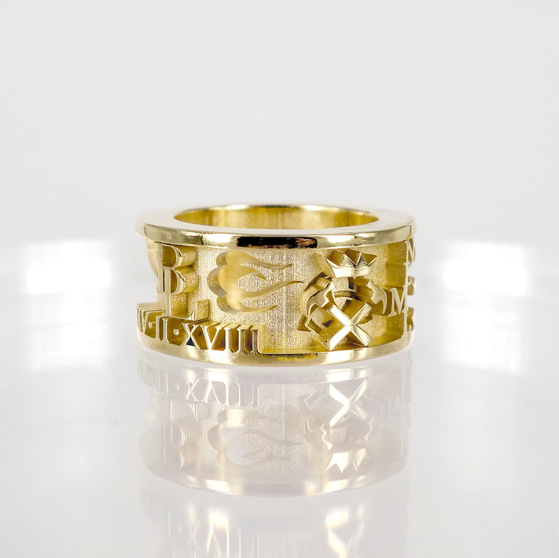 BESPOKE SOLID GOLD CHANT RING - NICK