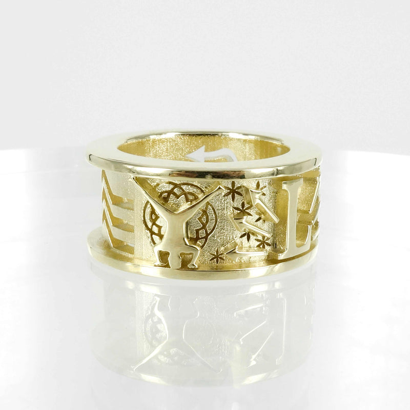 BESPOKE SOLID GOLD CHANT RING - LINCOLN