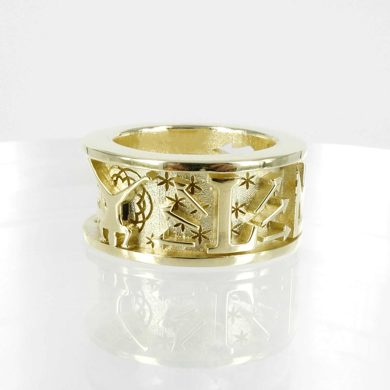 BESPOKE SOLID GOLD CHANT RING - LINCOLN