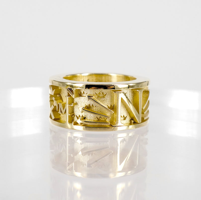 BESPOKE SOLID GOLD CHANT RING - NICK