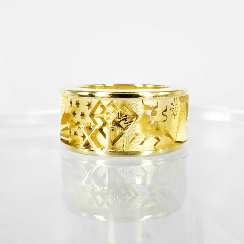 BESPOKE SOLID GOLD CHANT RING - AIDAN