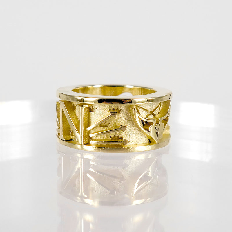 BESPOKE SOLID GOLD CHANT RING - NICK