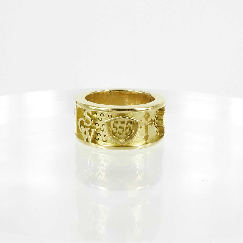 BESPOKE SOLID GOLD CHANT RING - LEO