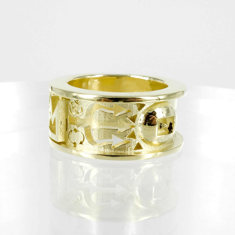 BESPOKE SOLID GOLD CHANT RING - LINCOLN