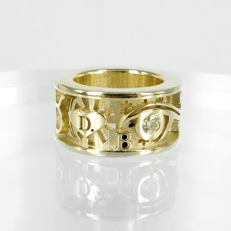 BESPOKE SOLID GOLD CHANT RING - TARA