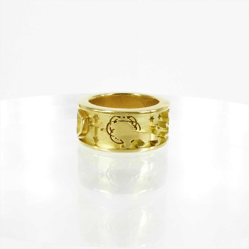 BESPOKE SOLID GOLD CHANT RING - LEO