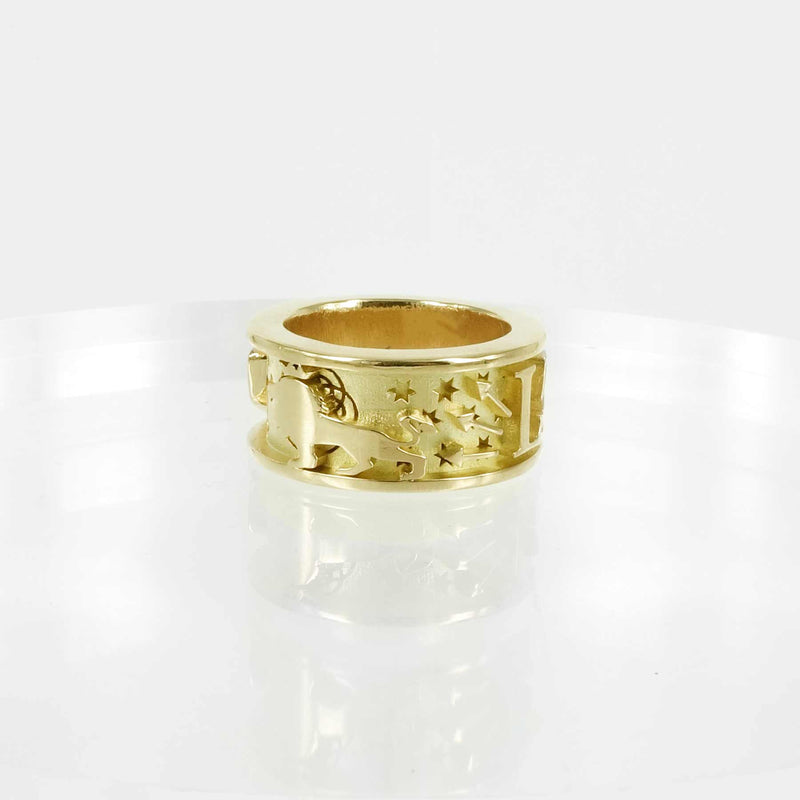 BESPOKE SOLID GOLD CHANT RING - LEO