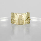 SOLID GOLD INITIAL B SIGNET RING