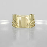 SOLID GOLD INITIAL D SIGNET RING