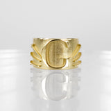 SOLID GOLD INITIAL G SIGNET RING