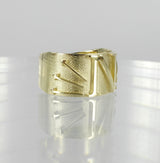 SOLID GOLD INITIAL N SIGNET RING