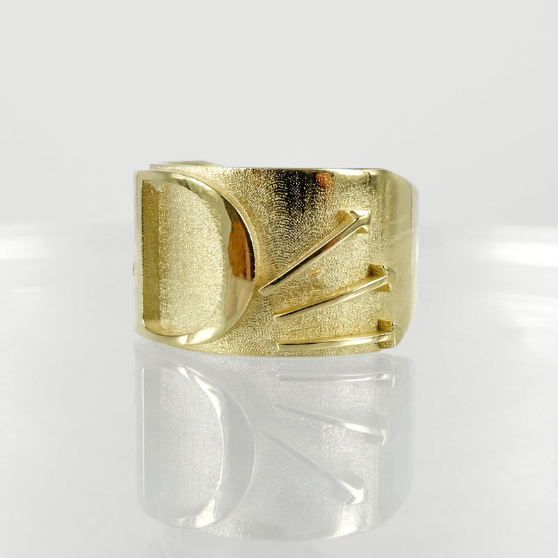 SOLID GOLD INITIAL D SIGNET RING