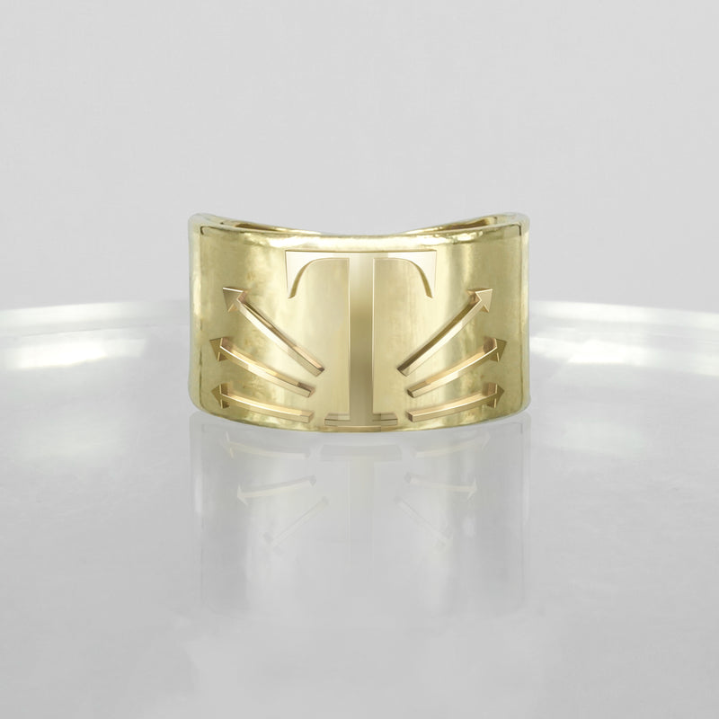 SOLID GOLD INITIAL T SIGNET RING