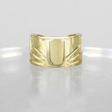 SOLID GOLD INITIAL U SIGNET RING