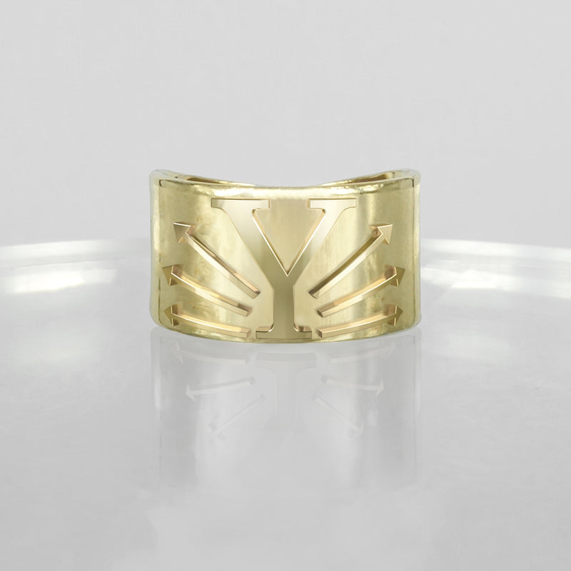 SOLID GOLD INITIAL Y SIGNET RING