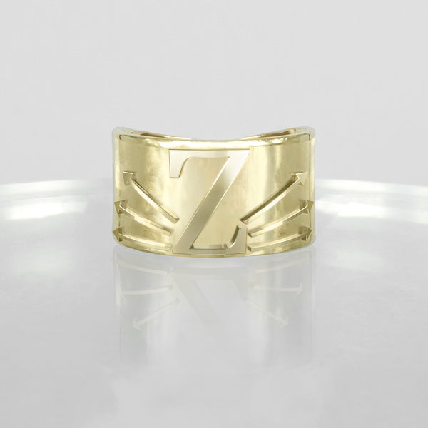 SOLID GOLD INITIAL Z SIGNET RING