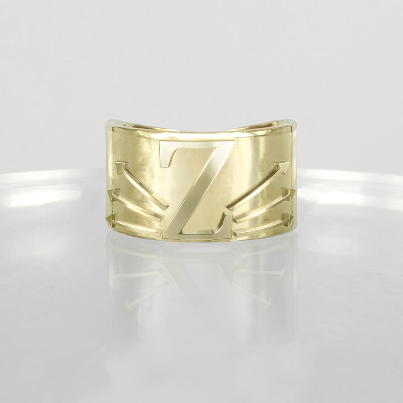 SOLID GOLD INITIAL Z SIGNET RING