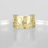 SOLID GOLD INITIAL F SIGNET RING