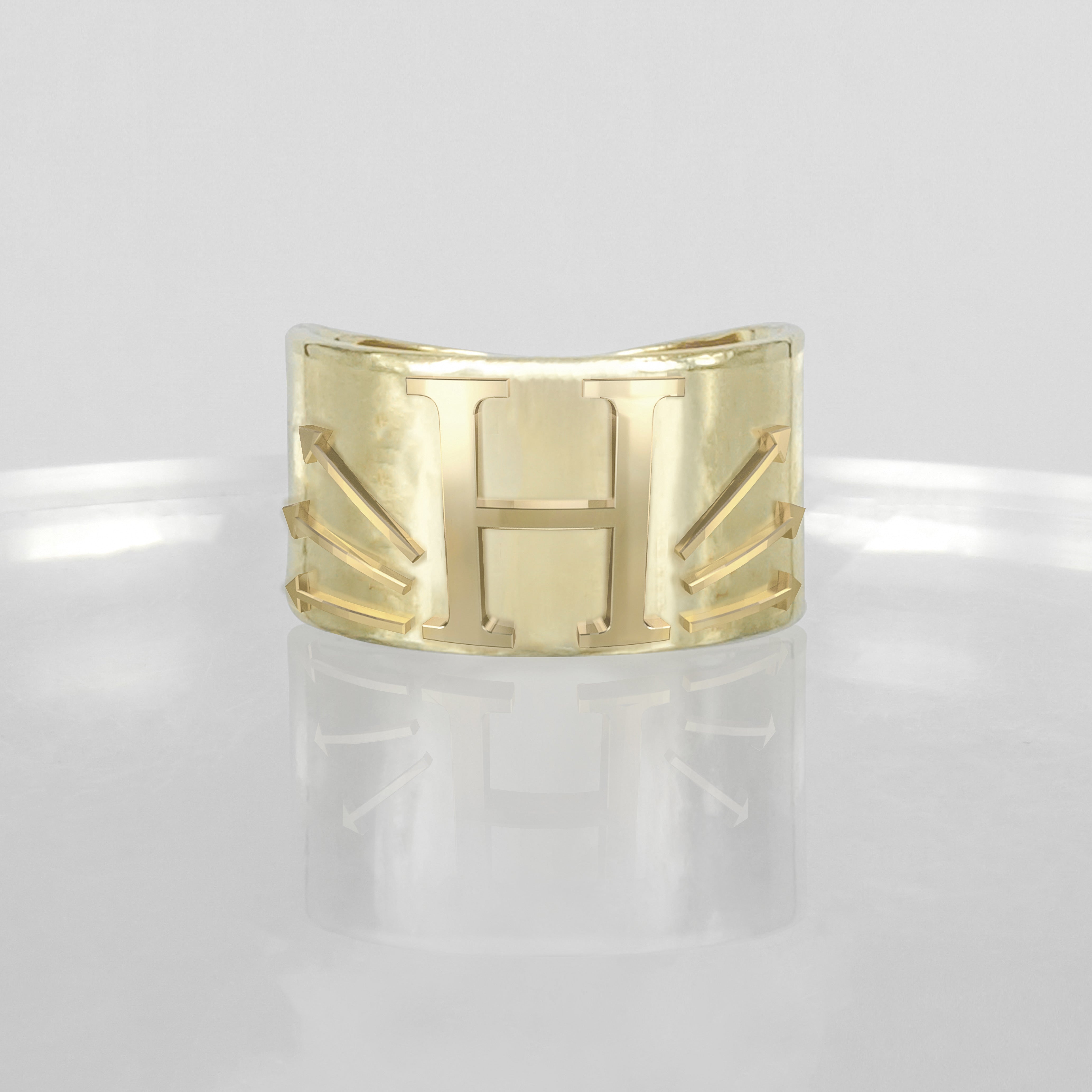 SOLID GOLD INITIAL H SIGNET RING – The People's Chant