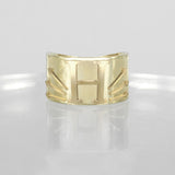 SOLID GOLD INITIAL H SIGNET RING