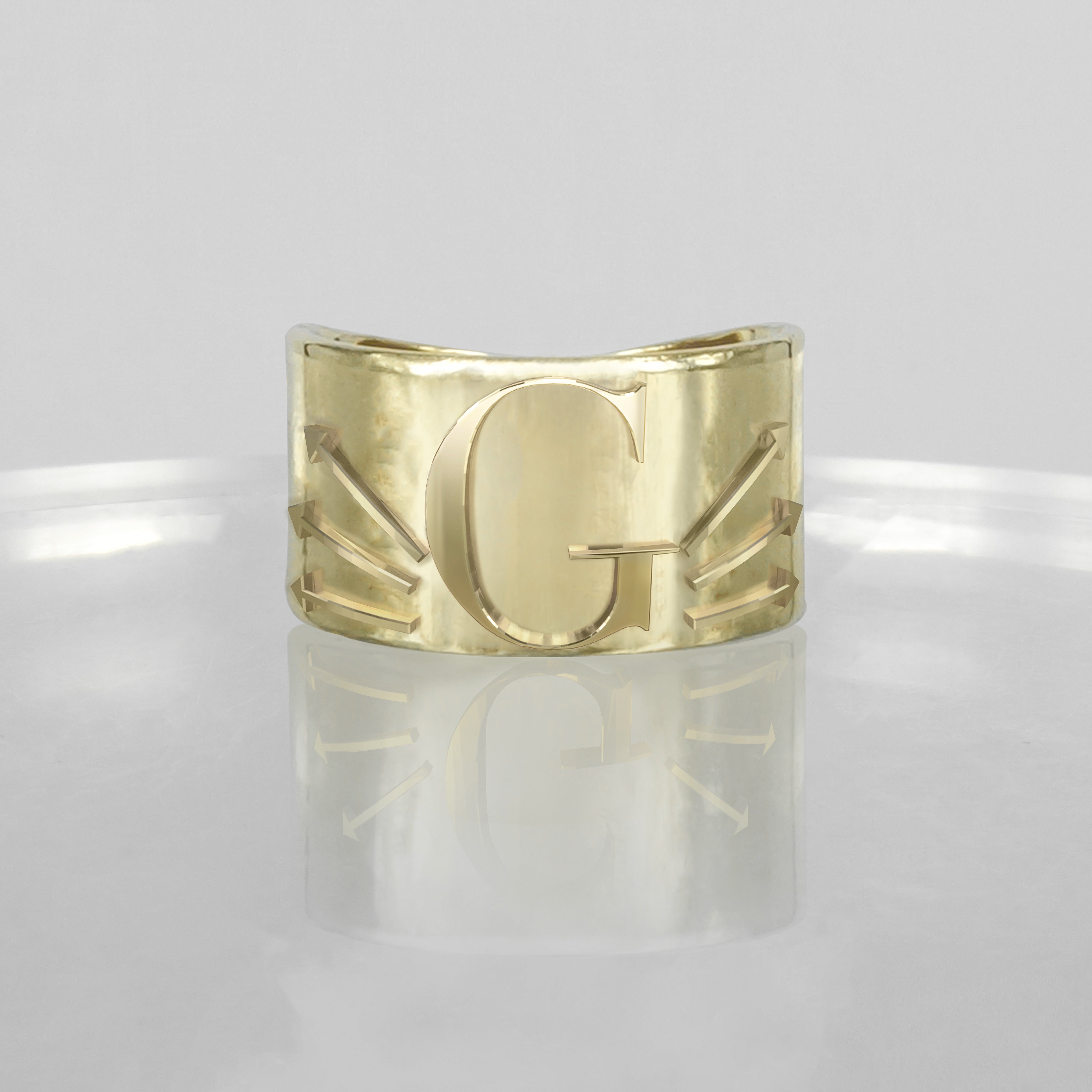 SOLID GOLD INITIAL G SIGNET RING – The People's Chant