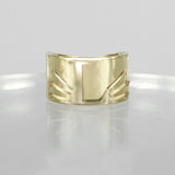 SOLID GOLD INITIAL L SIGNET RING