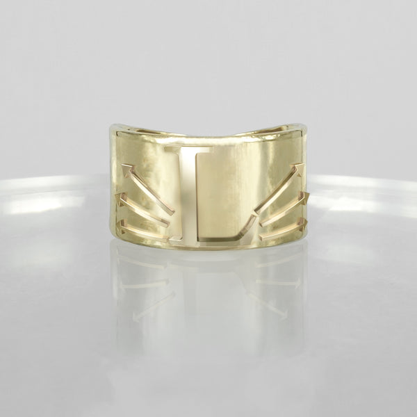 SOLID GOLD INITIAL L SIGNET RING