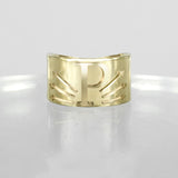 SOLID GOLD INITIAL P SIGNET RING