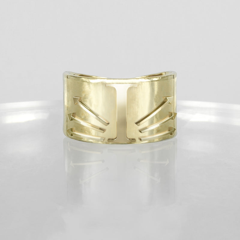 SOLID GOLD INITIAL I SIGNET RING