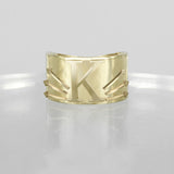 SOLID GOLD INITIAL K SIGNET RING