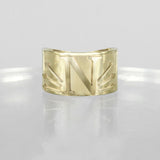 SOLID GOLD INITIAL N SIGNET RING